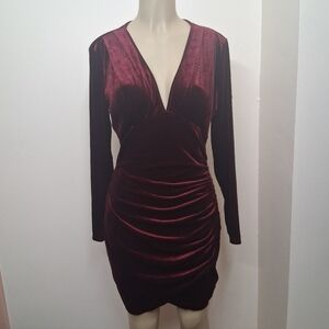 HuHot Womens Velvet Whimsigoth Mini Dress Size L Romantic Vamp